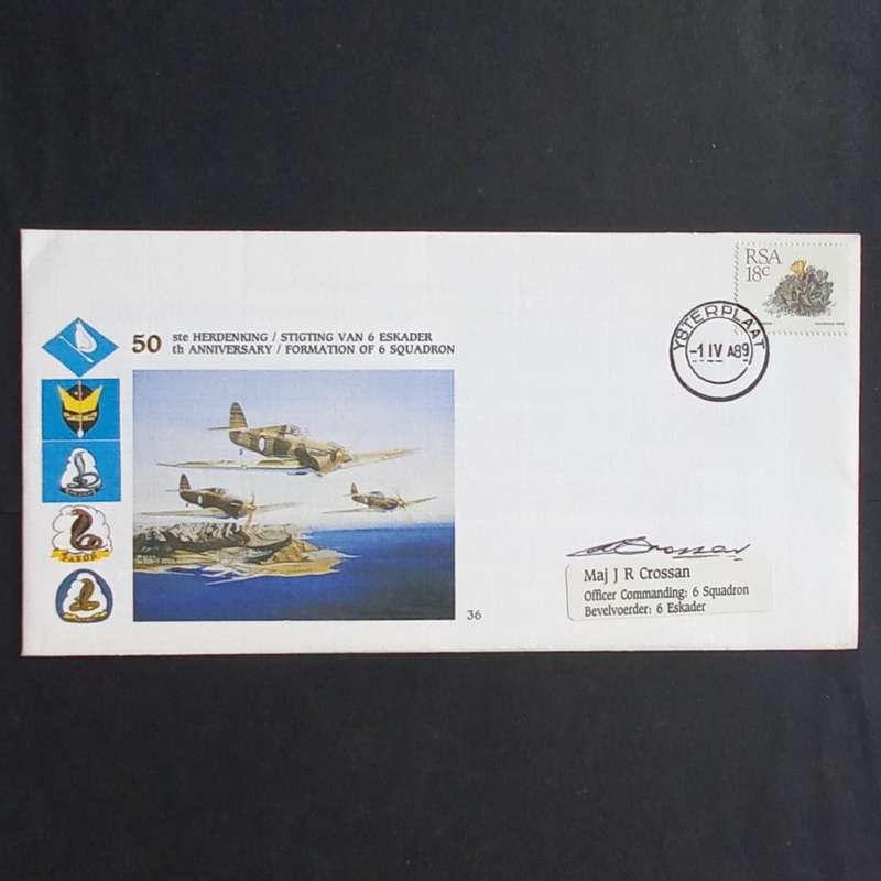 RSA - 1989 SAAF Comm Cover #36 - 50th Anniv of Formation of 6 Squadron - Signed