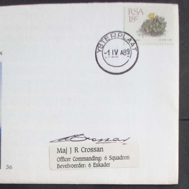 RSA - 1989 SAAF Comm Cover #36 - 50th Anniv of Formation of 6 Squadron - Signed