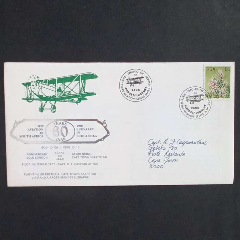 RSA - 1980 Flight Covers - 60 Years of Aviation in South Africa