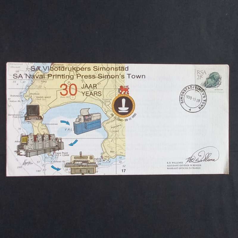 RSA - 1990 30 Years of SA Naval Printing Press - Commemorative Cover #17 - Signed