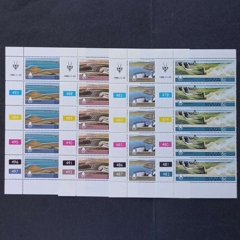 SWA - 1980 Water Conservation. Dams - Full Set of Controls - MNH