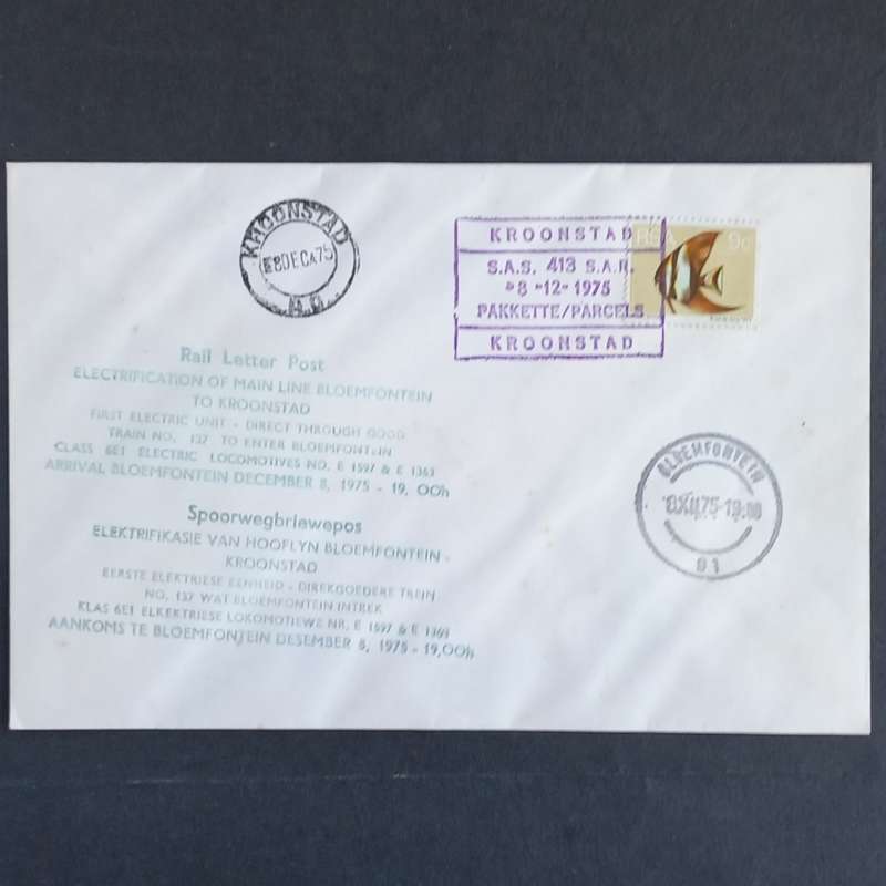 RSA - 1975 Rail Letter Post - Elect. Line Bloemfontein to Kroonstad - Error