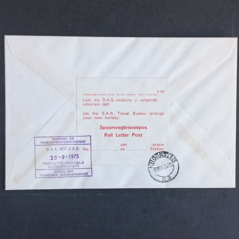 RSA - 1975 Rail Letter Post - Elect. Line Bloemfontein to Kroonstad - Error