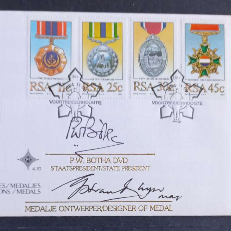 RSA - 1984 Military Decorations - FDC #4.10 Signed