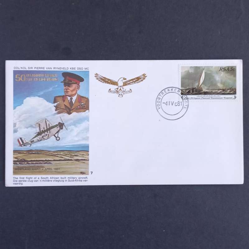 RSA -1981 SAAF Comm Cover #7 50th Anniv 1st Flight of SA Built Military Aircraft