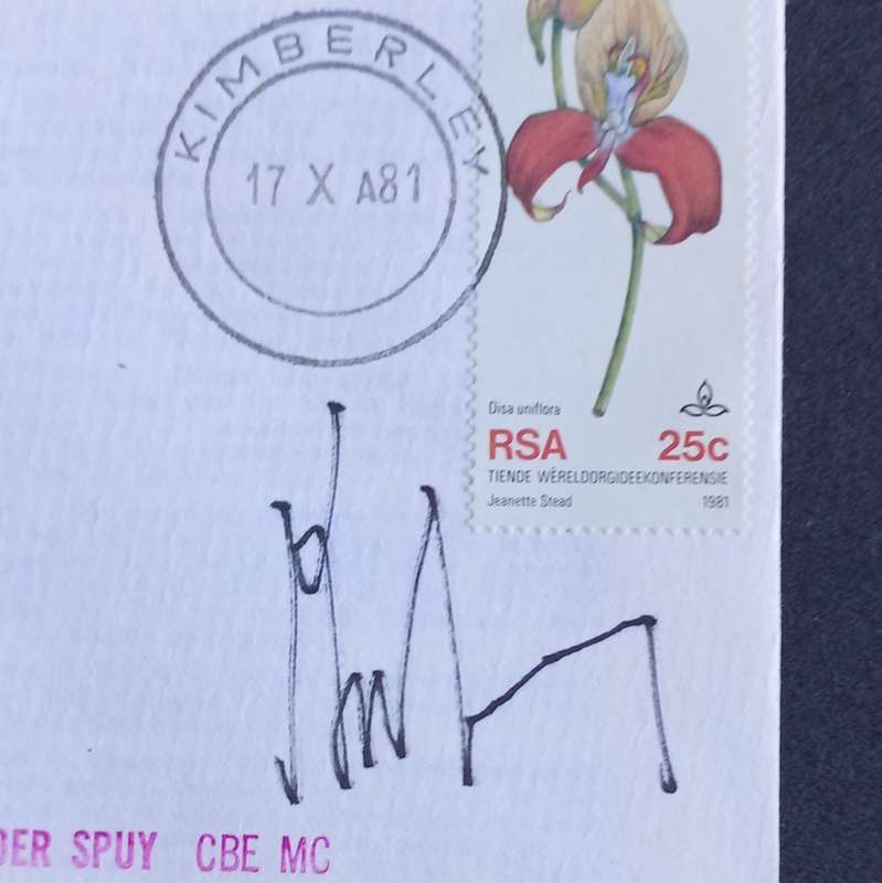 RSA -1981 SAAF Comm Cover #8 Aviation Pioneers - Signed by Major General