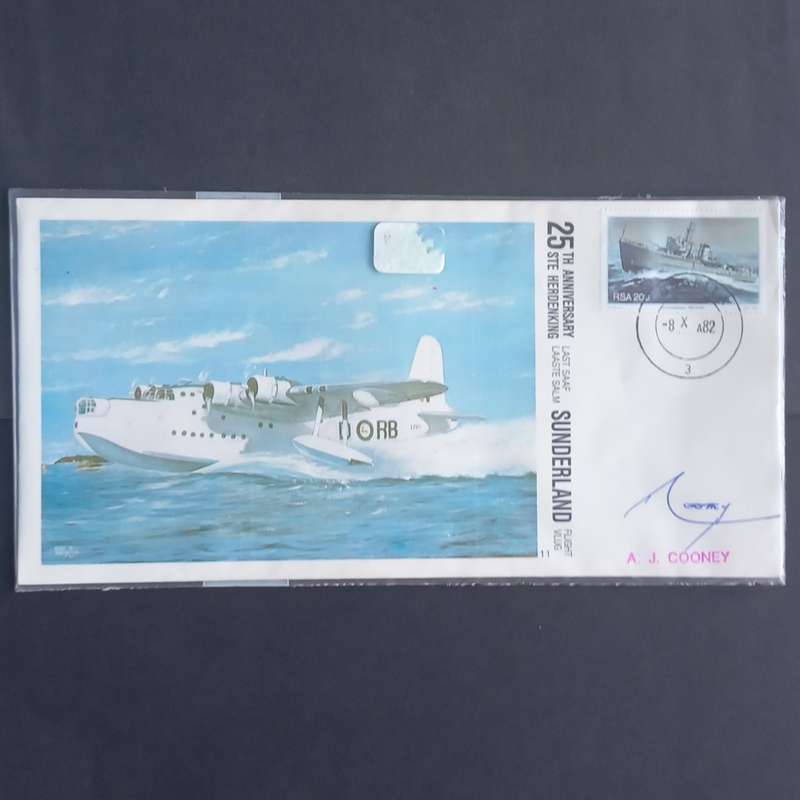 RSA - 1982 SAAF Comm Cover #11 - 25th Anniv of Last Sunderland Flight - Signed