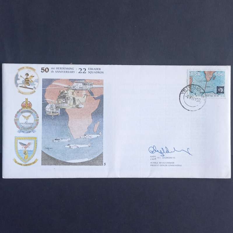 RSA - 1992 SAAF Comm Cover #5 - 50th Anniv of 22 Squadron - Signed