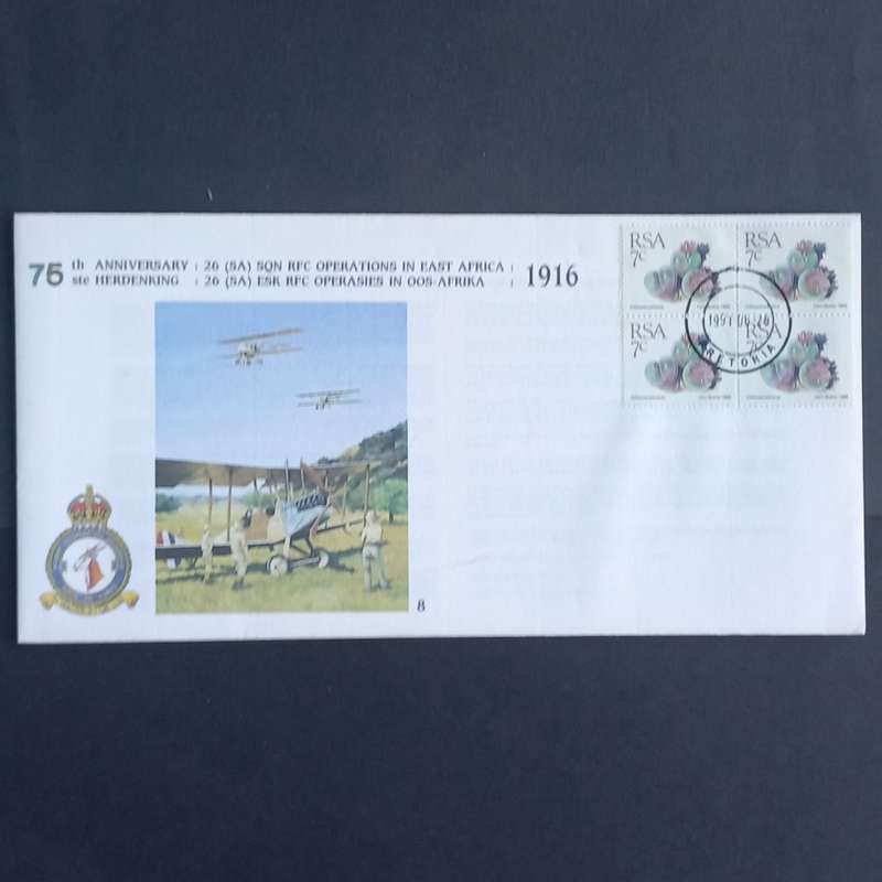 RSA - 1991 SAAF Comm Cover #8 - 75th Anniv of 26 Squadron Operations  - Signed
