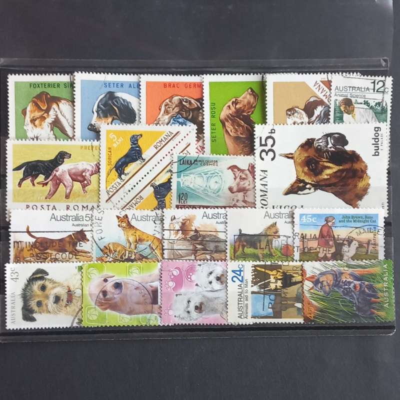Thematics - Dogs - 20 stamps - no duplication