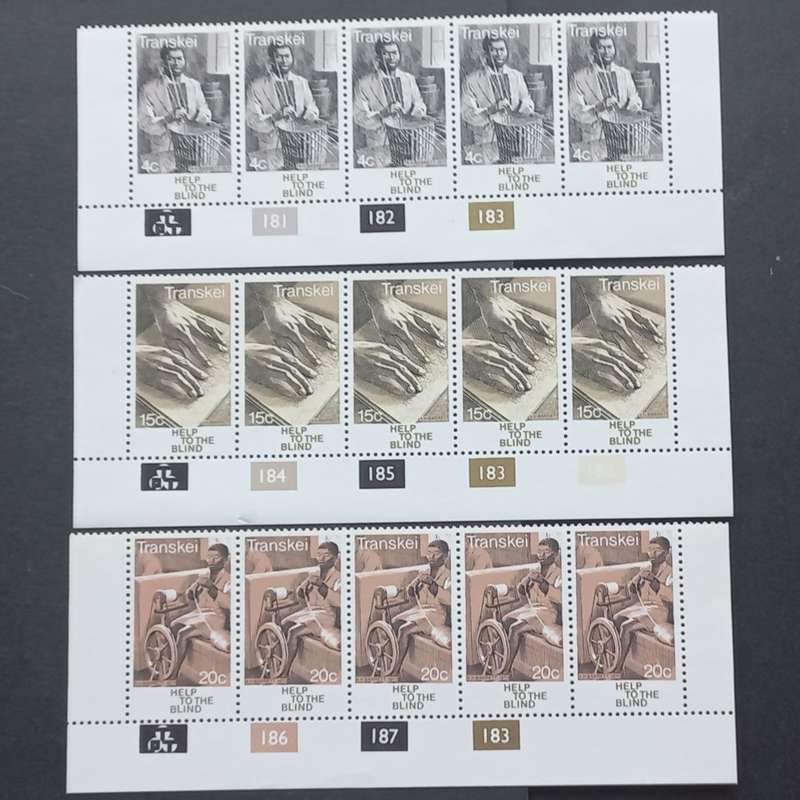 Transkei - 1977 Help to the Blind - Full Set of Controls - MNH