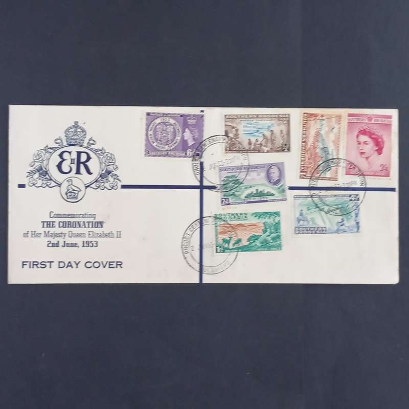 Southern Rhodesia - 1953 Coronation of QEII - Official FDC with Rhodes Cancel