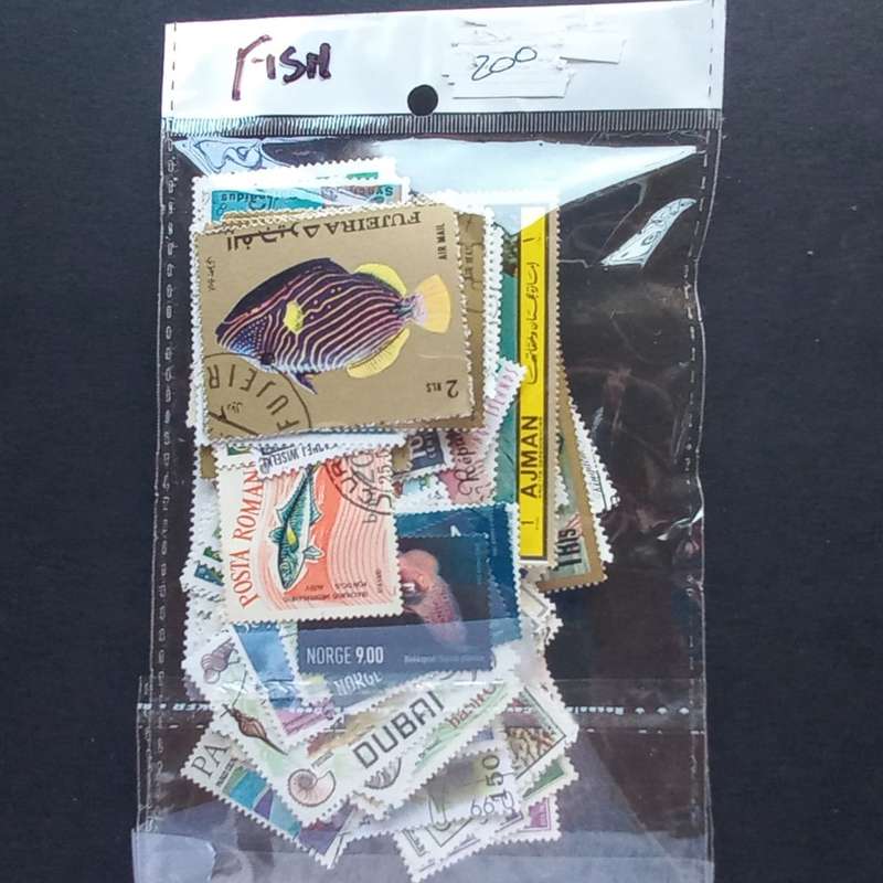 Thematics - Fish - 200 stamps in packet - no obvious duplication