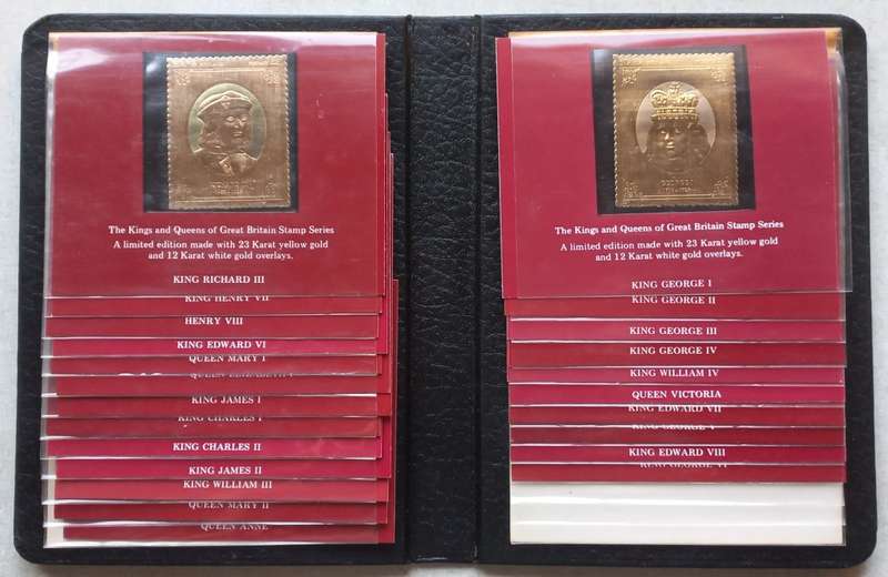 GB - 1977 Silver Jubilee "GOLD STAMP" Series - Kings and Queens of Great Britain - Complete