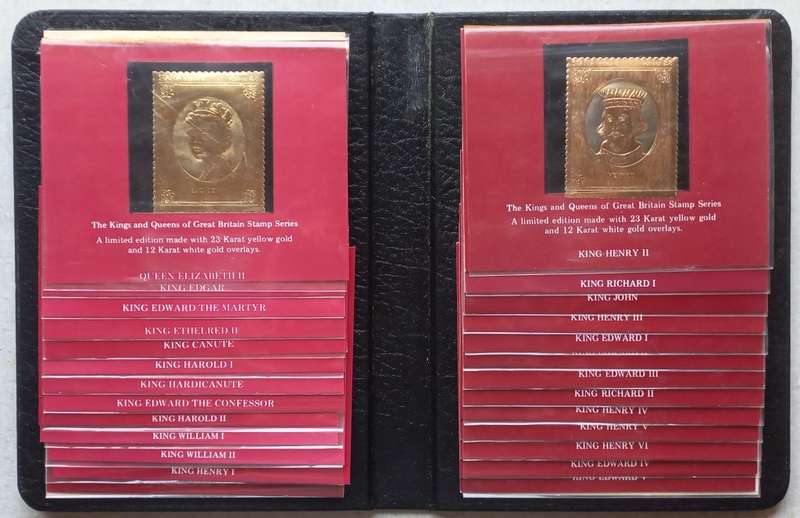 GB - 1977 Silver Jubilee "GOLD STAMP" Series - Kings and Queens of Great Britain - Complete