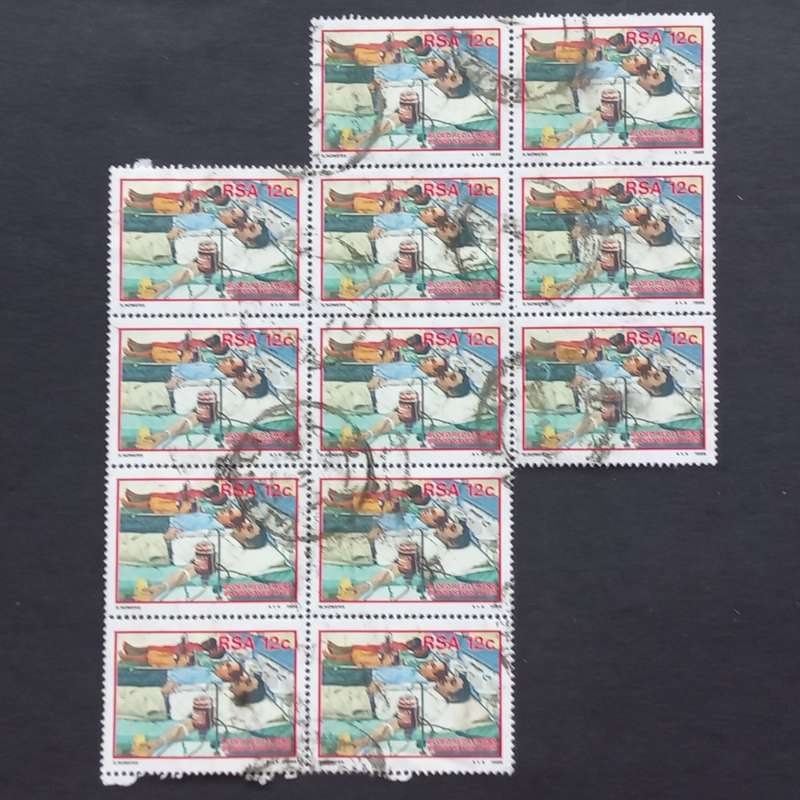 RSA - 1986 Donate Blood - 12c - Block of 12 - Postally Used