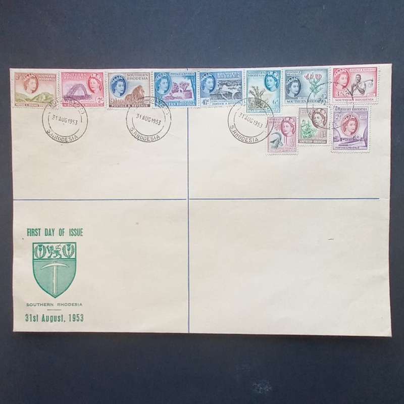 Southern Rhodesia - 1953 Defin Issue - Part Set to 2s6d on Illustrated FDC