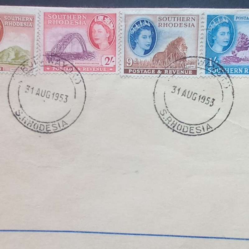 Southern Rhodesia - 1953 Defin Issue - Part Set to 2s6d on Illustrated FDC