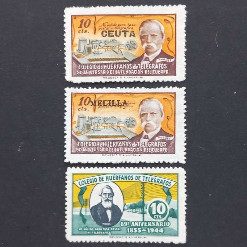Spain "Melila" & "Ceuta" - Selection of 3 Singles - Unused