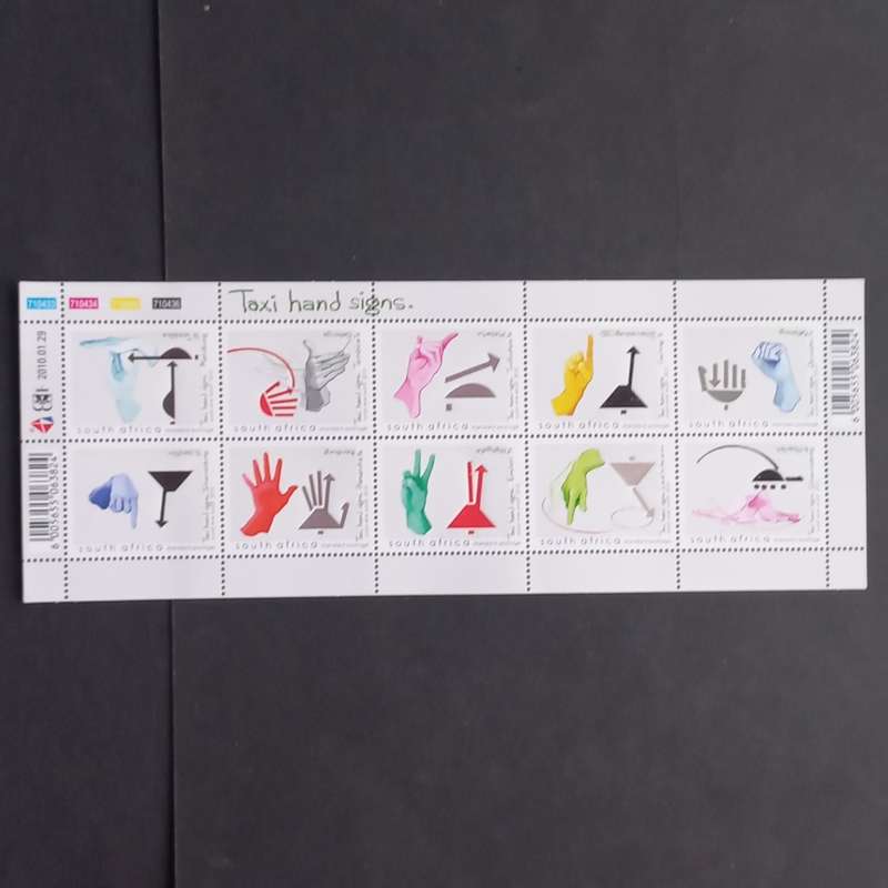 RSA - 2010 Taxi Handsigns - Full Sheetlet of 10 - MNH