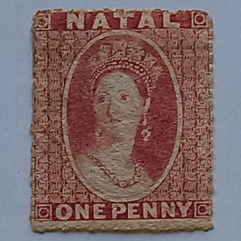 Natal - 1862 Queen Victoria (Rough Perfs) - 1d Rose-red - Single - Used