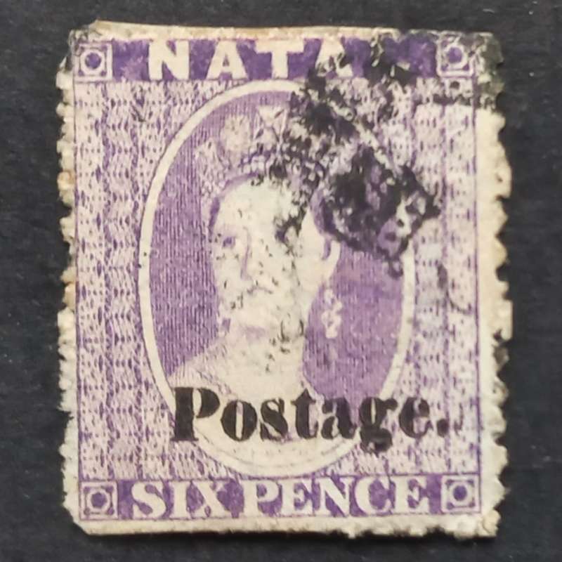Natal - 1869 Queen Victoria optd "Postage." - 6d Lilac-mauve - Single - Used