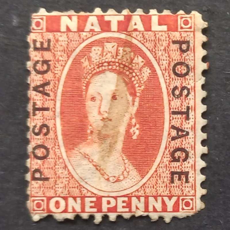 Natal - 1870-73 Queen Victoria optd "POSTAGE" - 1d Bright Red - Single - Used