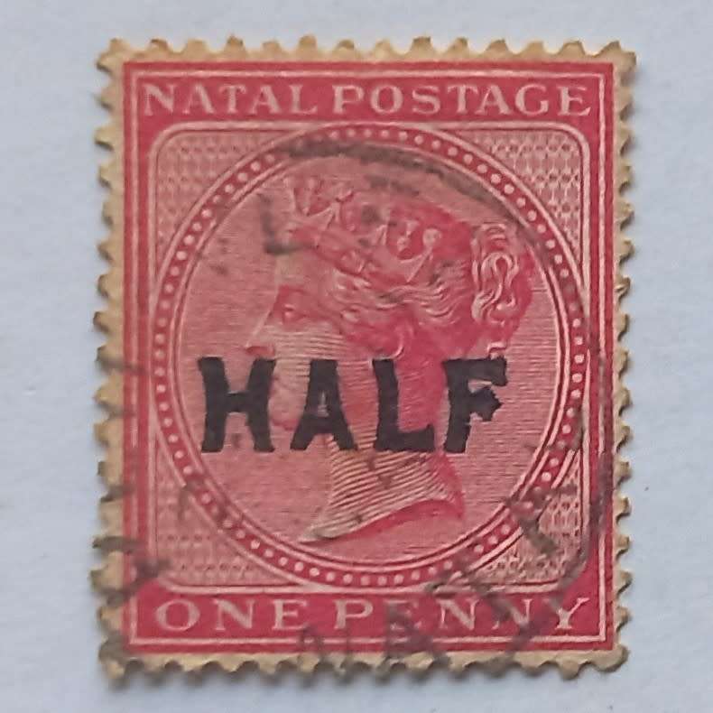 Natal - 1895 Queen Victoria surch "HALF" on 1d Rose - Single - Used