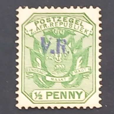 Rustenburg - 1900 Handstamped "V.R." in Violet - 1/2d Green - Single - Unused