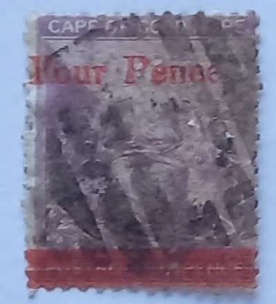 COGH - 1868 - 6d Violet surch "Four Pence." - Used