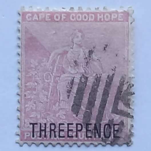 COGH - 1880 Special printing - 4d Dull Rose surch "THREEPENCE" - Used