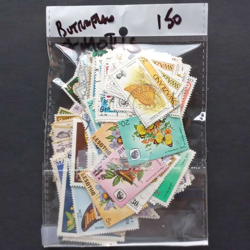 Thematics - Butterflies & Moths - 150 stamps in packet - no obvious duplication