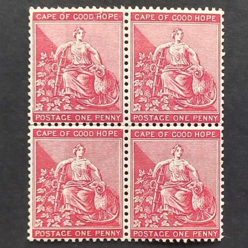 COGH - 1884-90 Defin Issue Wmk "Cabled Anchor" - 1d Red - Block of 4 - Unused