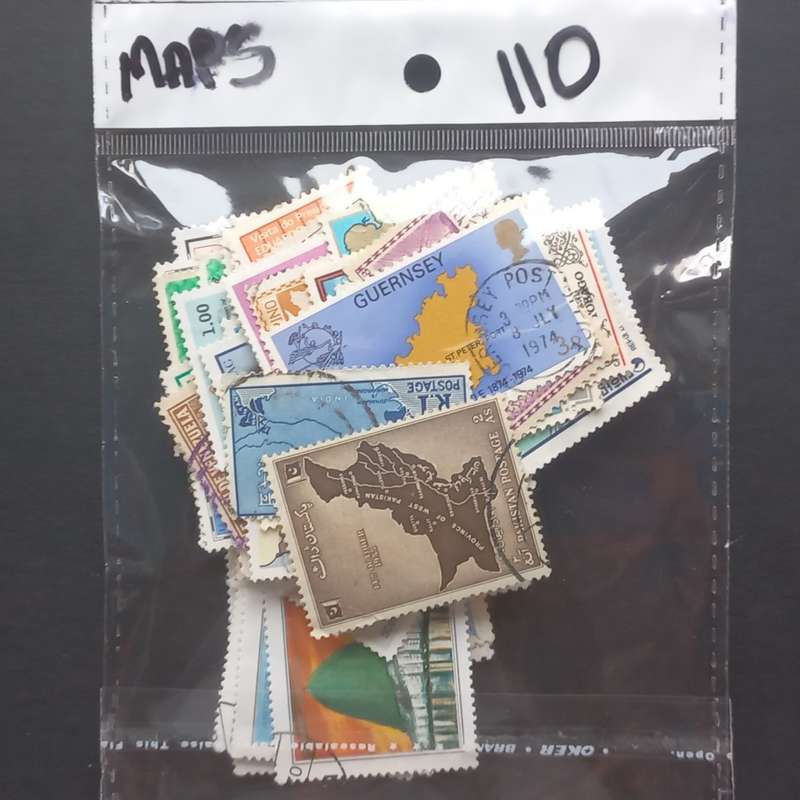 Thematics - Maps - 110 stamps in packet - no obvious duplication