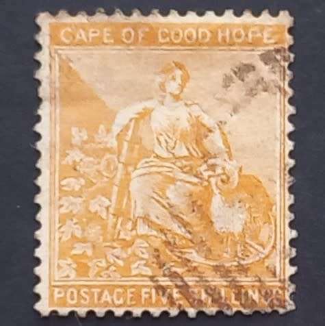 COGH - 1884-90 Defin Issue Wmk "Cabled Anchor" - 5/- Orange - Single - Used