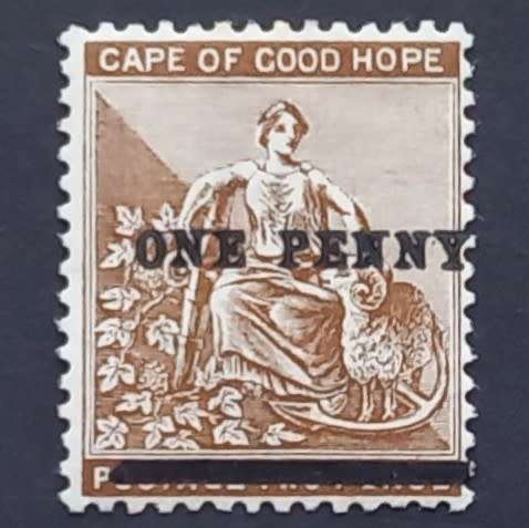 COGH - 1893 2d Bistre optd "ONE PENNY." shifted to Right - Single - Unused