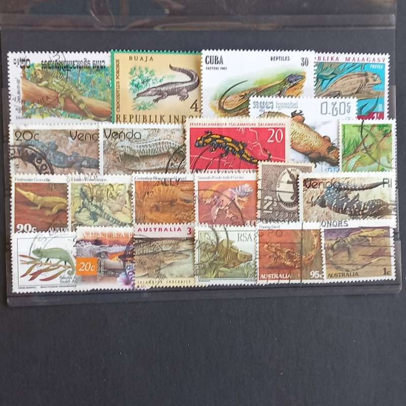 Thematics - Reptiles - 21 stamps - no duplication