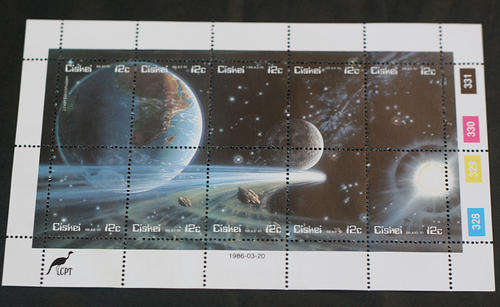 CISKEI 1986 HALLEYS COMET - FULL SHEET OF 10 - MNH