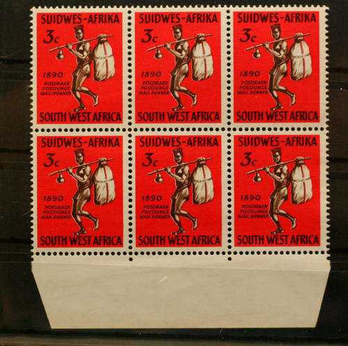 SWA - 1965 3c MAIL RUNNER - SUPERB BLOCK OF 6 - MNH