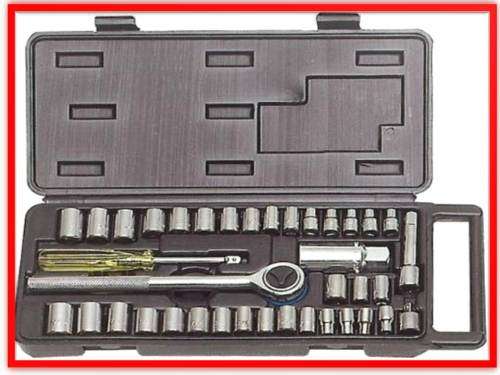 40 Piece Socket Set - 1/4" & 3/8" Drive up to 16mm Sockets complete with case