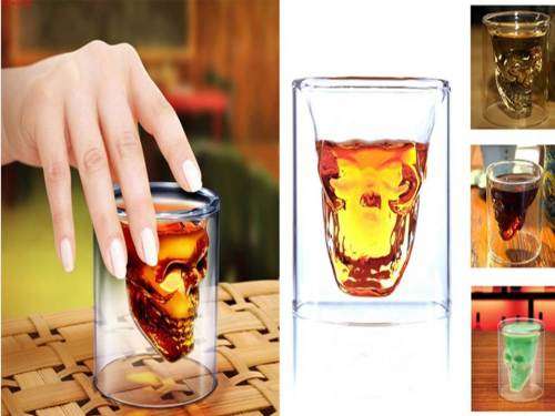 Crystal Skull decanter (350ml) + 2 shot Glasses (set)