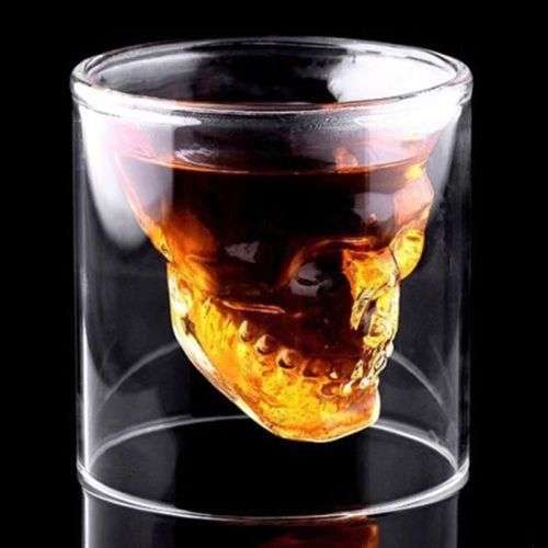 Crystal Skull decanter (350ml) + 2 shot Glasses (set)
