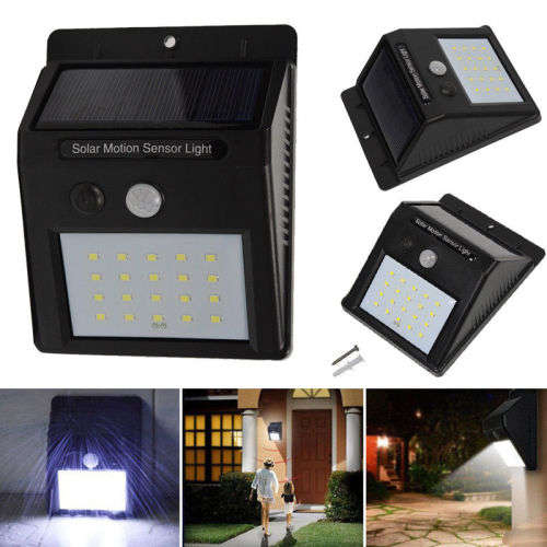 SOLAR POWER MOTION SENSOR PIR WALL LIGHT