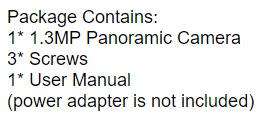 3D Panoramic Security Camera 1.3mega wifi 360*IP Two way voice intercom