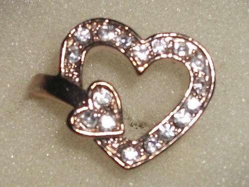 STUNNING HEART IMPORTED GOLD FUSION RING SIZE 18