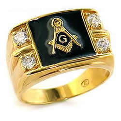 NEW ARRIVALS!!! MASONIC ,FREEMASON RING WITH CZ DIAMONDS OF 2.75 CARATS GOLD PLATED RING SIZE 11