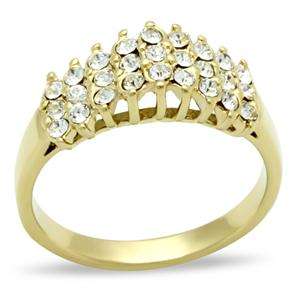 IMPORTED DESIGNER GOLD VACUUM PLATED  RING 2.3CT WITH AUSTRALIAN CRYSTALLS  SIZE 6 & 10