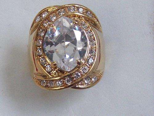 MAD!! MAD OFFER!!! EXTRA LARGE SIMULATED DIAMOND GOLD FUSION RING SIZES 8 & 9