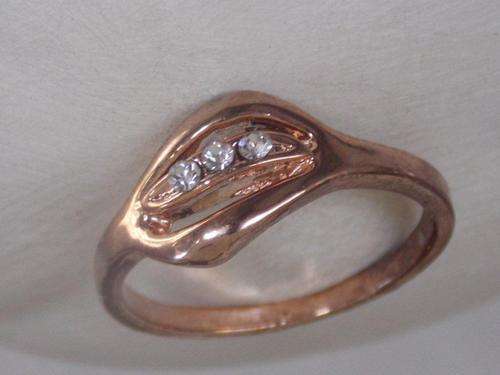 IMPORTED DESIGNER CZ ROSE GOLD ELECTROPLATED RING WITH SIM STONES SIZE 19,20(special shipping)