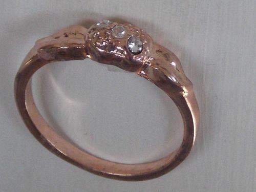IMPORTED DESIGNER CZ ROSE GOLD ELECTROPLATED RING WITH SIM STONES SIZE 18,20(special shipping)